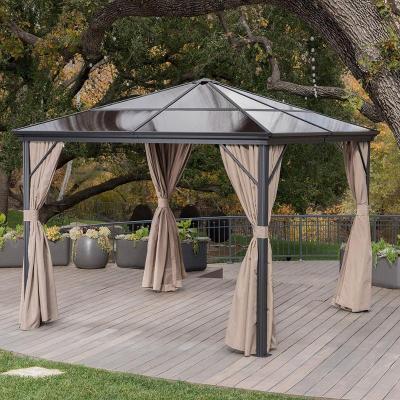 China 3*3M PC Board Aluminum Frame Hard Top Gazebo Canopy Mail Order Packing for sale