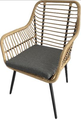 China Polyester Rope Garden Rattan Chair Steel Wicker Cushion Sofa for sale