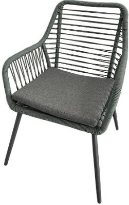 China Rattan Sofa Armchair Garden Steel Frame da corda de 8mm com coxim à venda