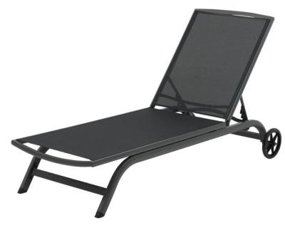 China KD Aluminum Sun Lounger Textilene Breathable Sun Bed With Wheels for sale