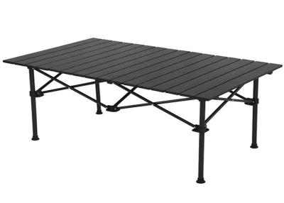 China Mesa de camping portátil de aluminio impermeable al aire libre para fiesta de barbacoa, parte superior enrollable cuadrada en venta