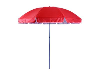 China Steel Pole Outdoor Sun Umbrella Parasol Beach Umbrella With Fiberglass Ribs for sale