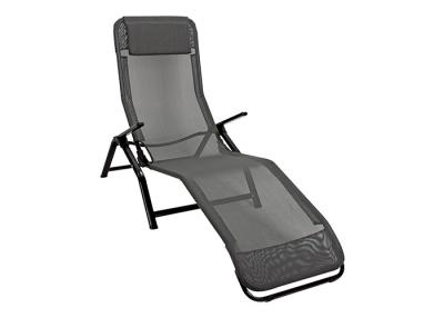 China Textilene Reclining Foldable Sun Lounger With Pillow Rust Resistant for sale