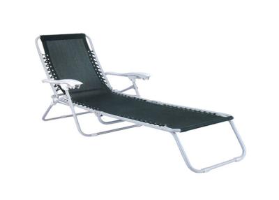 China Powder Coated Foldable Sun Lounger , Textilene Recliner Garden Chairs for sale