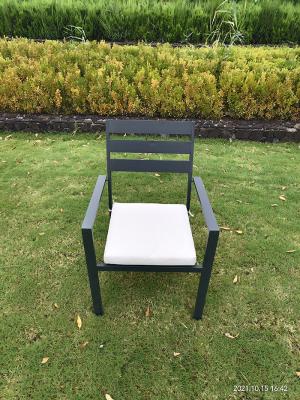 China 64cm Height Armrest Aluminium Stacking Chair Outdoor Powder Coating for sale