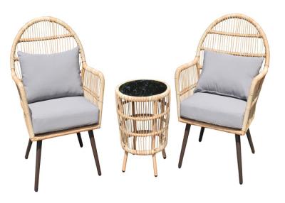 China Bsci Certificate Garden Rattan Set Aluminum Steel Wicker Chair Kd for sale