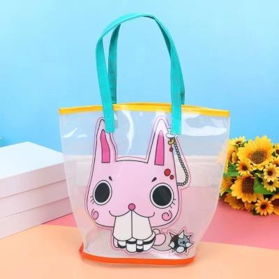 China Cartoon pattern Transparent drain rinse bag, bath bag, portable children's swimming bag, waterproof bath jelly bag, storage bag for sale