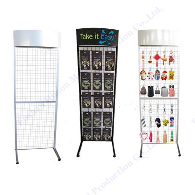 China Retail Stores Retail Floor Metal Hanging Hooks Display Stand Accessories Mesh Grid Panel Wire Display Rack Unit for sale