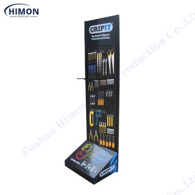 China Retail Shops Store POS Metal Floor Pegboard Standing Hook Merchandise Display Hanging Rack for sale