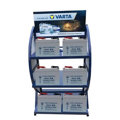 China Wholesale Heavy Duty Car Service Shop Metal Display Stand For Batteries 3 Layers Custom Display Rack Battery Car for sale