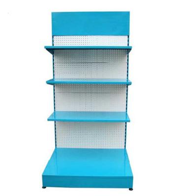 China 1.Pegboard back. 2.Logo printed on back.3. Hooks& Shelves Can Hang Shelves Supermarket Display Rack Machine Tool Metal Pegboard Floor Rack Design for sale