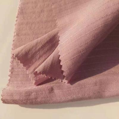 China Newest Anti-Static Dobby Stripe Viscous Fabric For Lady's Fashion Wear for sale