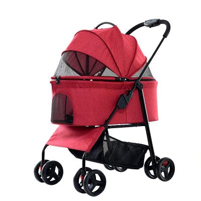 China Wholesale Safety Comfortable Pet Pram Folding Easy Assemble Carriage Dog Stroller for sale