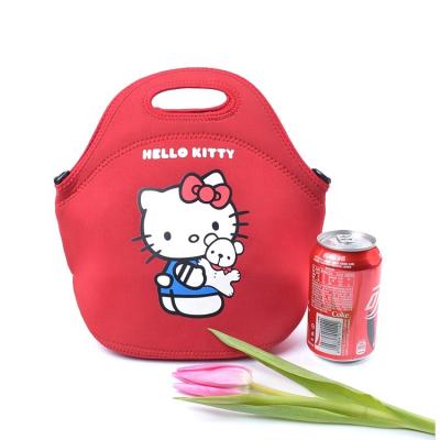 China Outdoor Reusable Backpack Insulator Neoprene Cooler Red Printed High Quality Red Printed Thermal Bag For Women Kids Ladies for sale