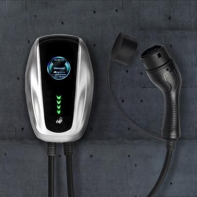 China EV Charger Factory Manufacturer Type - 2 32a 7kw Wallbox EV Charging Station Fast Electric Car Charger L240xW152xH96(mm) for sale