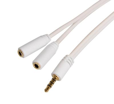 China Multimedia 3.5mm Y-adapter 1male audio cable to aux cable. splitter 2 extension earphone female for sale