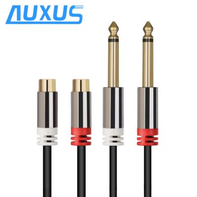 China High End Audio Multimedia Cable 2 rca 2 to 2 6.35 Female to Male Japan AV Cable for sale