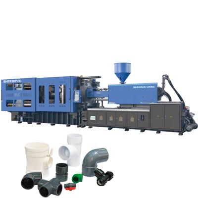 China High Standard SANSHUN SHE638PVC-B001 PVC Pipe Injection Machine Horizontal Molding Machinery Plastic Molding for sale