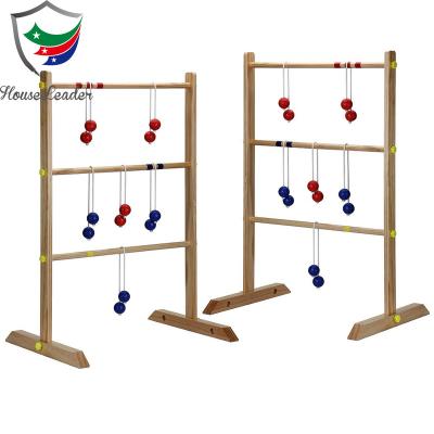 China Durable Double Ladder Throwing Ladder Solid Wood Ball Game Set for sale