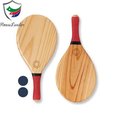 China Durable Wooden Frescobol Beach Racket Set Including 2 Paddles And 2 Balls for sale