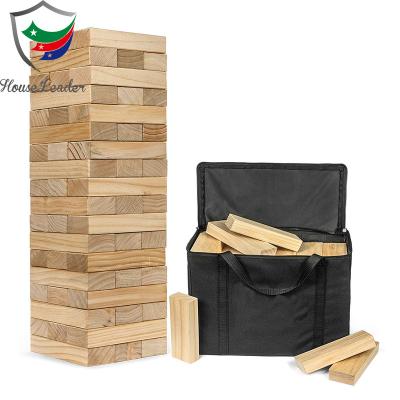 China Large Eco - Friendly Wood Stacking Yard Outdoor Game Flipping Tumbling Tower Game Set for sale