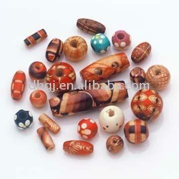 China China 14mm Colorful Painted Wooden Beads for sale