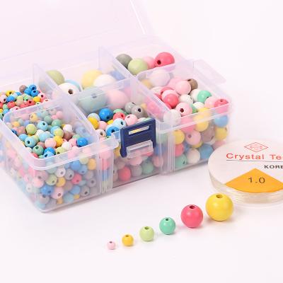 China Holiday decoration & Colorful gift wooden burlywood round loose beads 6mm 8mm 10mm 12mm 16mm 20mm beads for DIY box for sale