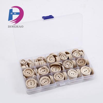 China Sustainable Handmade With Love Product 2 Wholesale Hot Holes Button Wood Garment Processing Accessories for sale