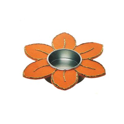 China Home Decoration Flower Circle DIY Tealight Wood Candle Holder for sale