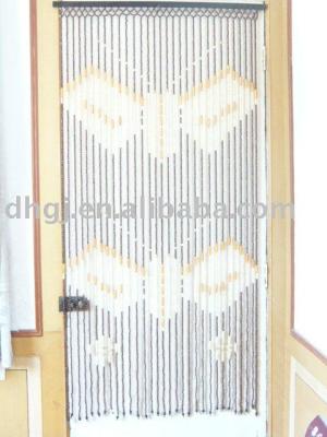 China Decorative Slat Wood Beaded Door Curtain for sale