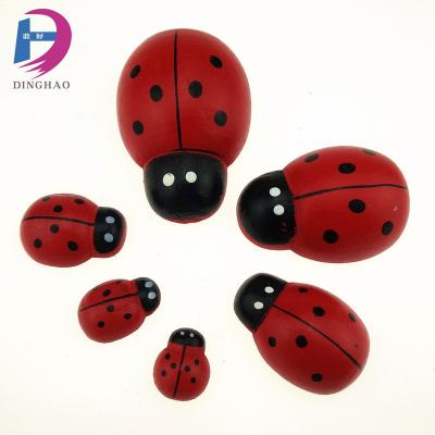 China Europe high quality wooden material wood crafts red ladybug for sale