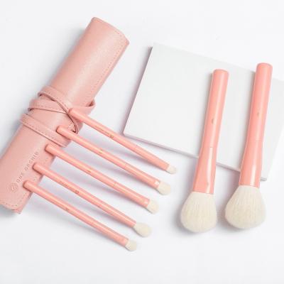 China Natural Shinedo 7 Pcs Pink Color Hair Powder Eyeshadow Eyeliner Eyelash Blending Smudge Brush Eyebrow Brushes Makeup Set Brush for sale