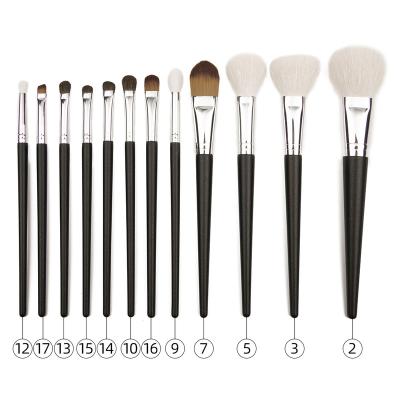 China Natural Shinedo 12 Pcs Goat Hair Private Label Foundation Powder Blusher Smudge Brush Creasing Eyeshadow Makeup Brushes Blending Kit for sale