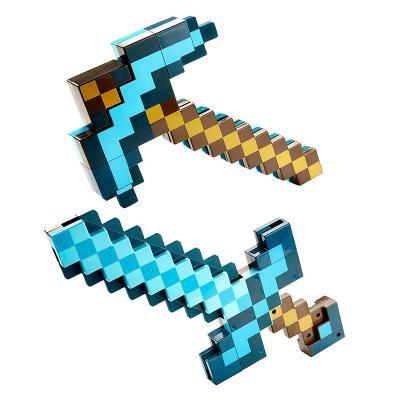 China Minecraft Game Diamond Sword And Pickaxe Two-in-one The Deformation Archery Plastic Children's Toy for sale