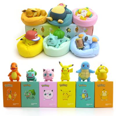 China Cartoon Toy Pokemon Squirtle Charmander Pikachu Scene Boxed Figure Gift Box Pokemon Figure Toys for sale