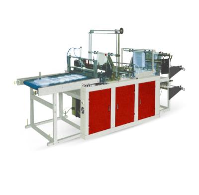 China Supermarket Flat Opening Bag Plastic Bag Making Machine With Conveyor for sale