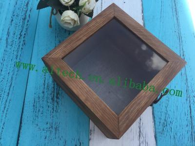 China Handmade glass lid wooden jewelry box, small wooden box with glass lid, wooden box for jewelry for sale