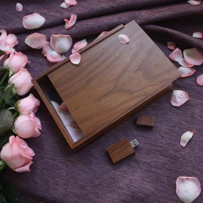 China Handmade custom logo factory price wooden box, factory price wooden box for photography and usb for sale