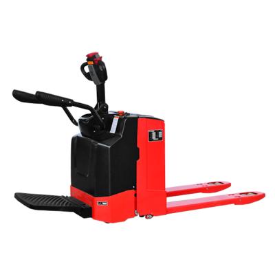 China MiMA brand selling well stand on type electric pallet truck 2/2.5T capacity EPS steering system 5 pivots with armrest PU tire for sale