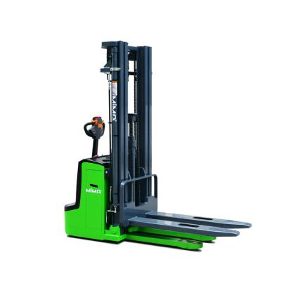 China MiMA high quality AC drive Electric Pallet Stacker 1600kg Self loading hydraulic stacking forklift walking behind the trolley for sale