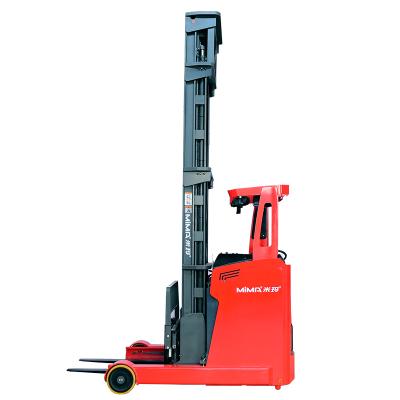 China China MiMA seated reach forklift 2T 12m lift heigh full AC and EPS system wheel display electromagnetic brake PU tire en venta