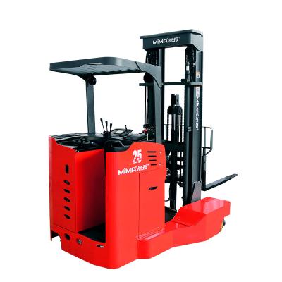 Chine MIMA factory small retractable forklift 2.5t multi-WAY forkliffts 2500kg reach truck pallet stacker for long material handling à vendre