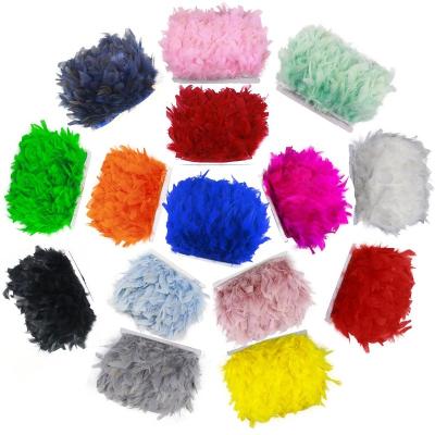 China Marabou Feather 40 Color 2 Meters 10-15cm Fluffy Feathers Turkey Decoration Trims Marabou Plumas For Craft Decoration Wedding Carnival for sale