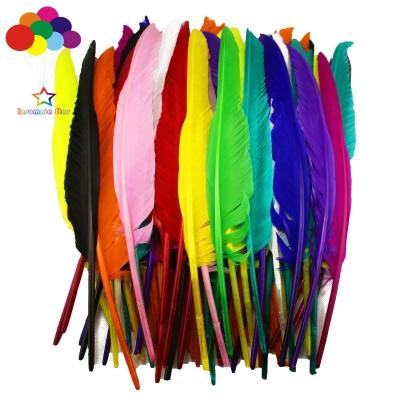 China Turkey feather 16 pure color 10-12inch turkey quill feathers for fashion decorations for sale