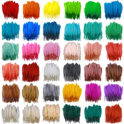 China Goose Feather 38 Colors 100 Pcs 10-15cm Feathers Duck Beautiful Natural For Garment DIY Jewelry Decoration Carnival for sale