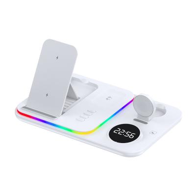 China Mobile Phone Fast Charger wireless charger with led light mobile phone chargers for iphone wireless charger alarm clock for sale