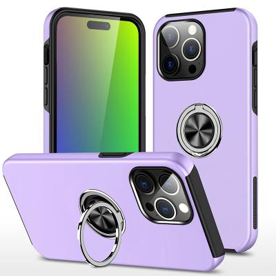 China Shockproof 2023 NEWEST support magnet phone case for all types of Iphone 15 series with 360 rotate portable  ring stand for sale