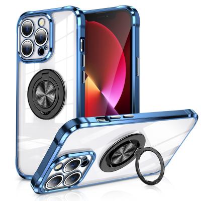 China Shockproof Hot sale support magnet phone case for all types for phone 15 series with 360 rotate portable  ring stand for sale