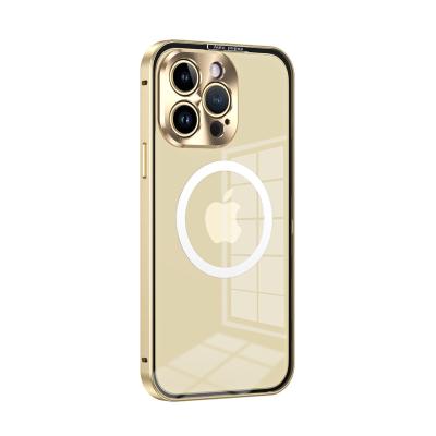 China Shockproof 2023 Aluminum frame CD lens cover mobile phone case for iphone 13 14 pro max for sale