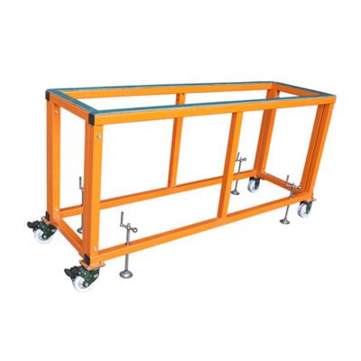 China / Multi-size Selection Orange/Customized Heavy Duty Metal Granite Workbench Work Table For Stone Processing for sale